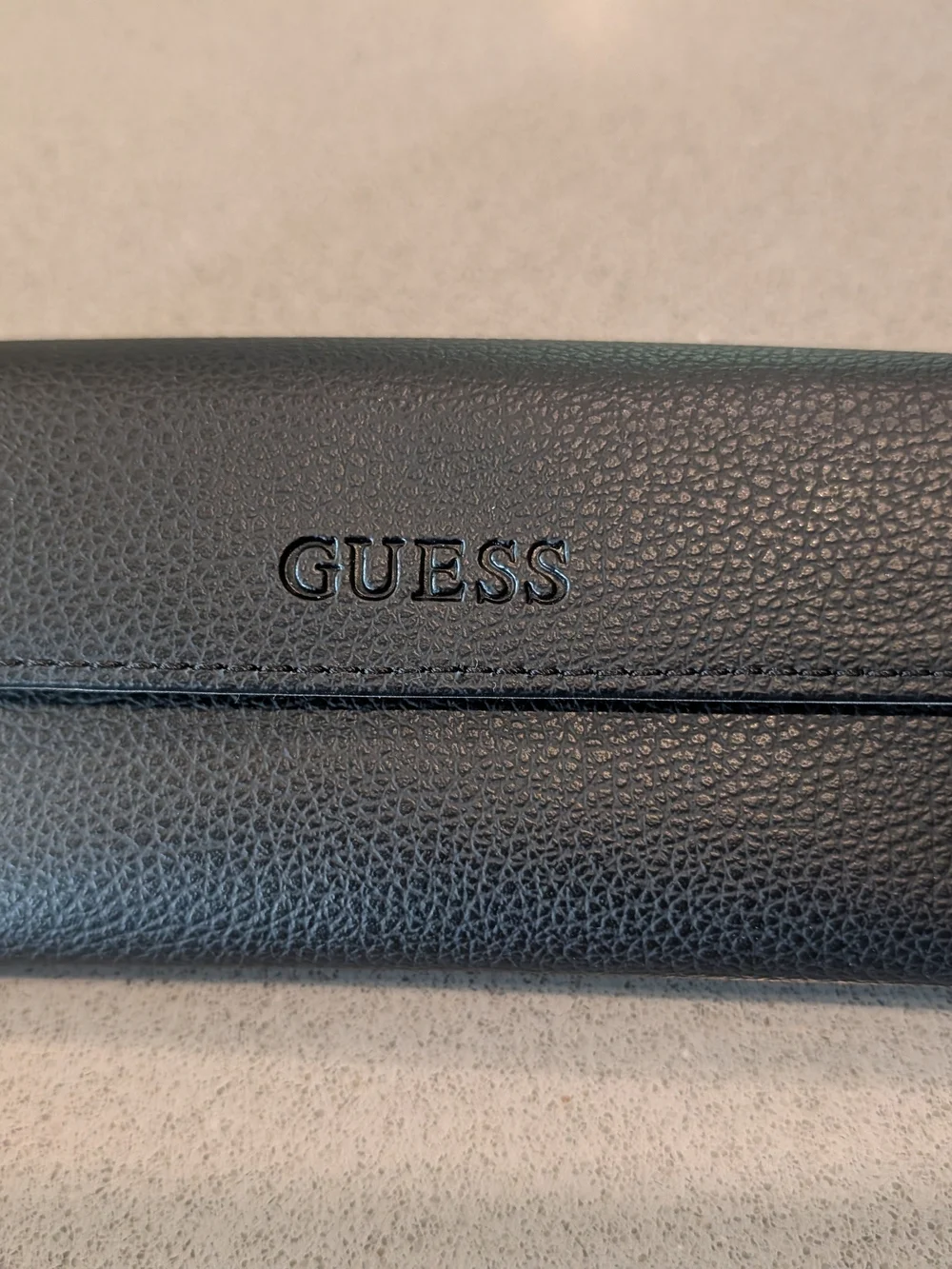 GUESS Pebbled Leather Eyewear Cases - Black and Red